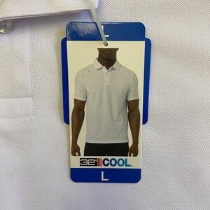 32 Degrees Cool Short Sleeve Polo, White, Large, Men’s NWT
